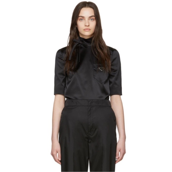 Prada Tops - Prada Black Satin Blouse